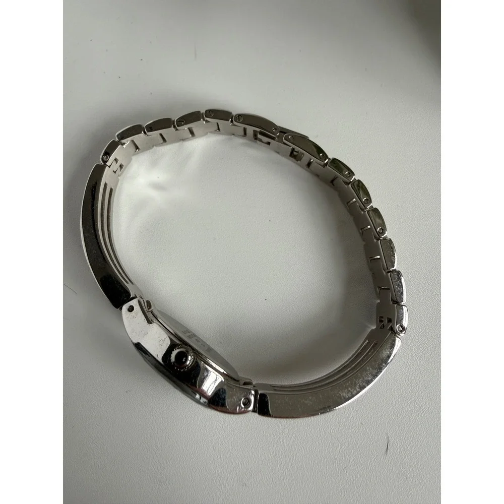 Armitron Now Diamond‎ Silver Tone Oval Black Dial Bracelet Watch Working